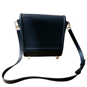Alexander Wang Chastity Messenger Bag Navy Silver Leather Magnetic Closure